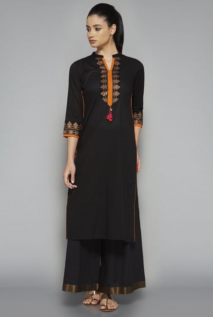 Utsa by Westside Black Solid Palazzo Utsa by Westside Black Solid Palazzo