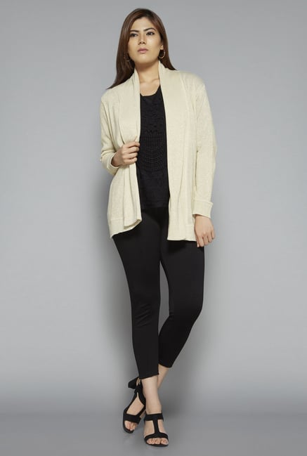Gia by Westside Beige Cotton Shrug Gia by Westside Beige Cotton Shrug