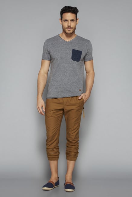ETA by Westside Grey Slim Fit T Shirt ETA by Westside Grey Slim Fit T Shirt