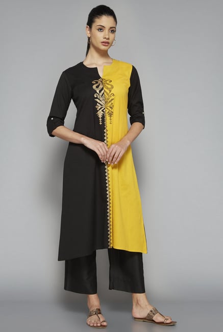 Utsa by Westside Black Solid Palazzo Utsa by Westside Black Solid Palazzo