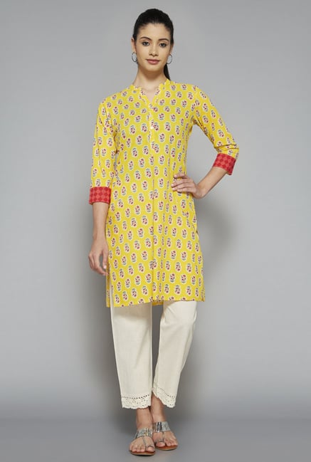 Utsa by Westside Yellow Printed Kurta Utsa by Westside Yellow Printed Kurta