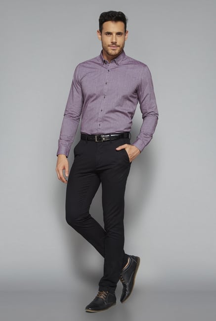 Ascot by Westside Purple Slim Fit Shirt Ascot by Westside Purple Slim Fit Shirt
