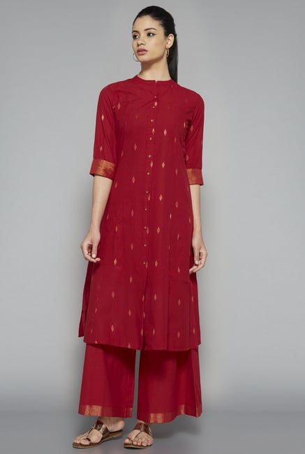 Utsa by Westside Red Solid Palazzo Utsa by Westside Red Solid Palazzo