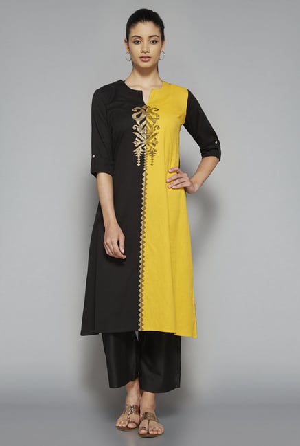 Utsa by Westside Black & Yellow Printed Kurta Utsa by Westside Black & Yellow Printed Kurta