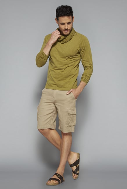 ETA by Westside Beige Slim Fit Shorts ETA by Westside Beige Slim Fit Shorts