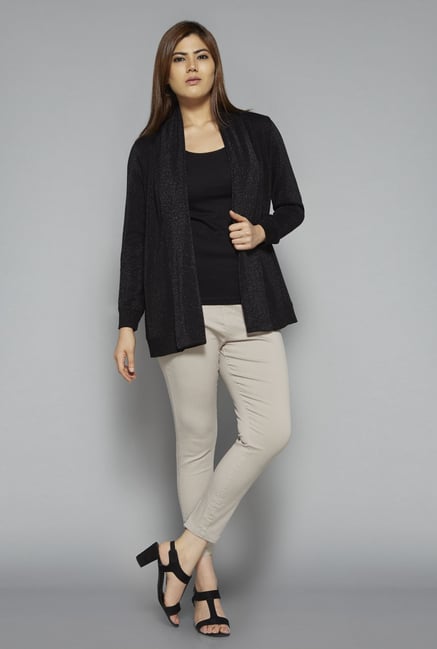 Gia by Westside Black Cotton Shrug Gia by Westside Black Cotton Shrug