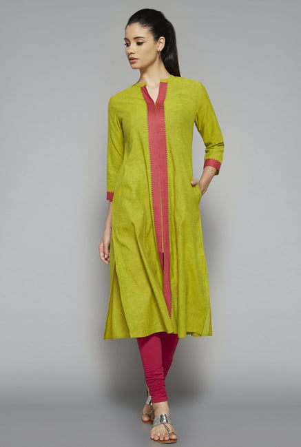 Utsa by Westside Lime Solid Kurta Utsa by Westside Lime Solid Kurta