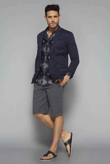 ETA by Westside Grey Slim Fit Shorts ETA by Westside Grey Slim Fit Shorts