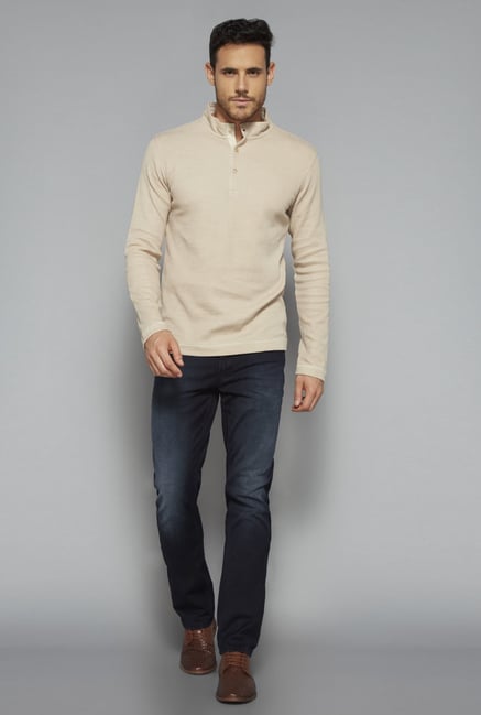 Ascot by Westside Beige Slim Fit T Shirt Ascot by Westside Beige Slim Fit T Shirt