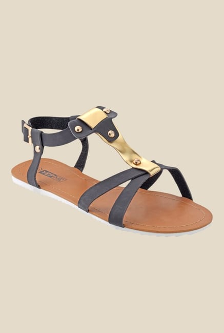 Yepme Black & Golden Back Strap Sandals Yepme Black & Golden Back Strap Sandals