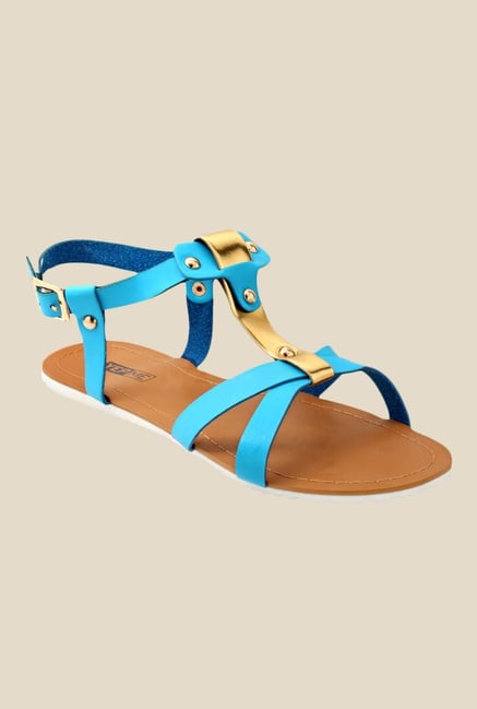 Yepme Blue & Golden Back Strap Sandals Yepme Blue & Golden Back Strap Sandals