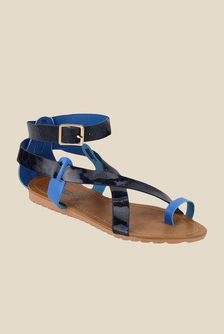 Yepme Navy & Black Ankle Strap Sandals Yepme Navy & Black Ankle Strap Sandals