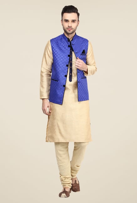 Yepme Blue Jason Self Print Nehru Jacket Yepme Blue Jason Self Print Nehru Jacket