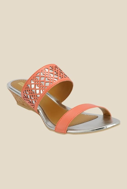 Yepme Peach Wedge Heeled Sandals Yepme Peach Wedge Heeled Sandals
