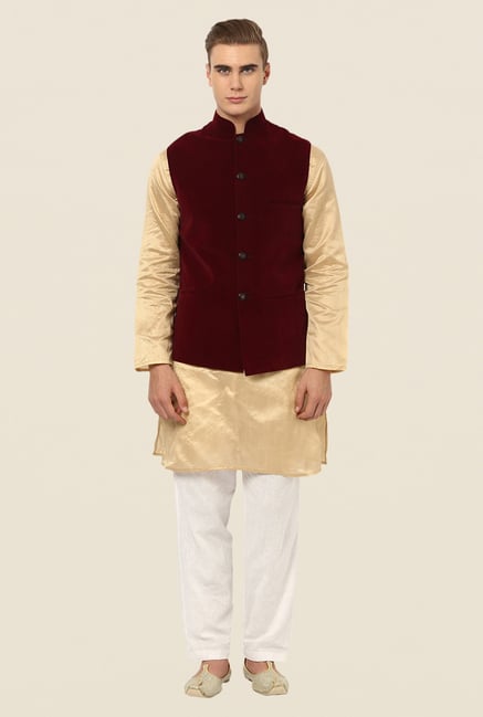 Yepme Maroon Adler Solid Nehru Jacket Yepme Maroon Adler Solid Nehru Jacket