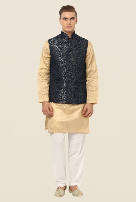 Yepme Blue Austin Printed Nehru Jacket Yepme Blue Austin Printed Nehru Jacket
