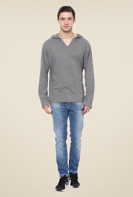 Yepme Francesco Grey Striped T Shirt Yepme Francesco Grey Striped T Shirt