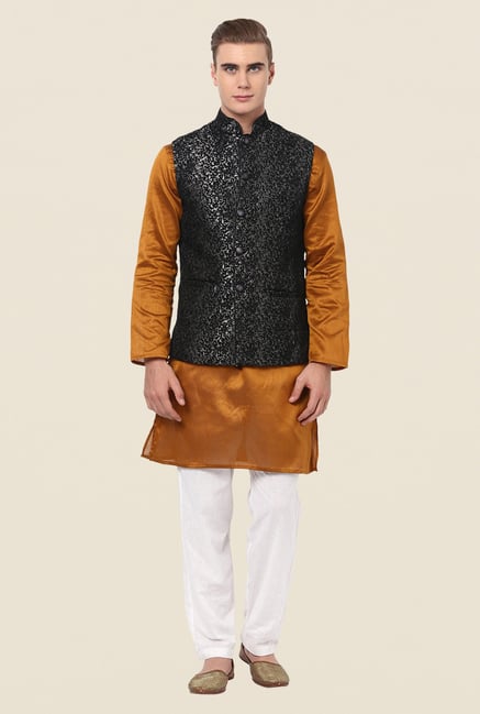 Yepme Black Austin Printed Nehru Jacket Yepme Black Austin Printed Nehru Jacket