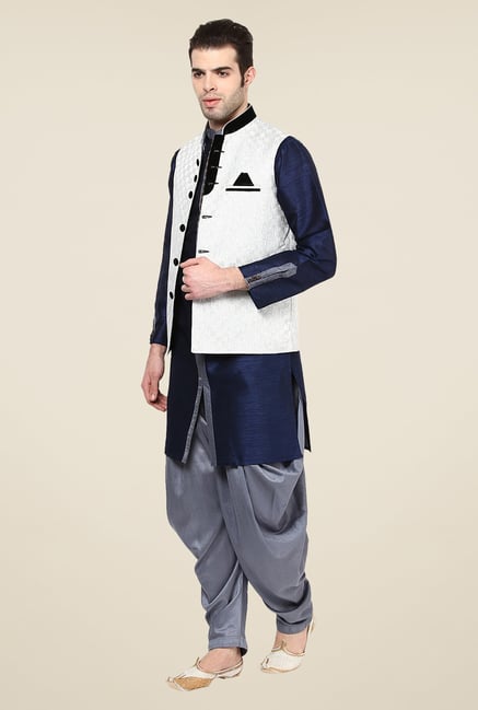 Yepme Off White Inrico Self Print Nehru Jacket Yepme Off White Inrico Self Print Nehru Jacket