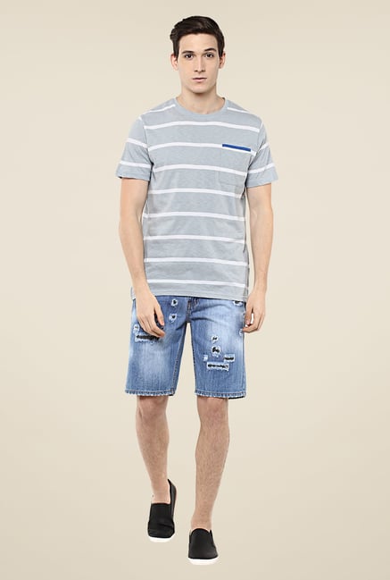 Yepme Grey Dorris Striped T Shirt Yepme Grey Dorris Striped T Shirt