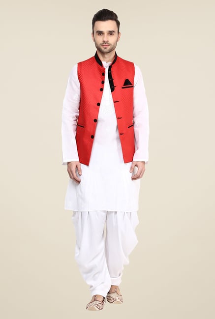 Yepme Red Inrico Self Print Nehru Jacket Yepme Red Inrico Self Print Nehru Jacket