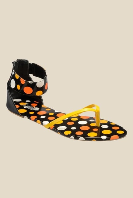 Yepme Yellow & Black Ankle Strap Sandals Yepme Yellow & Black Ankle Strap Sandals