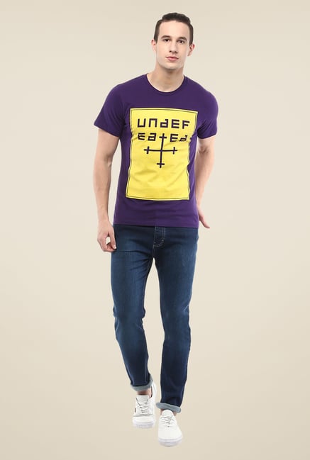 Yepme Undefeated Purple Printed T Shirt Yepme Undefeated Purple Printed T Shirt