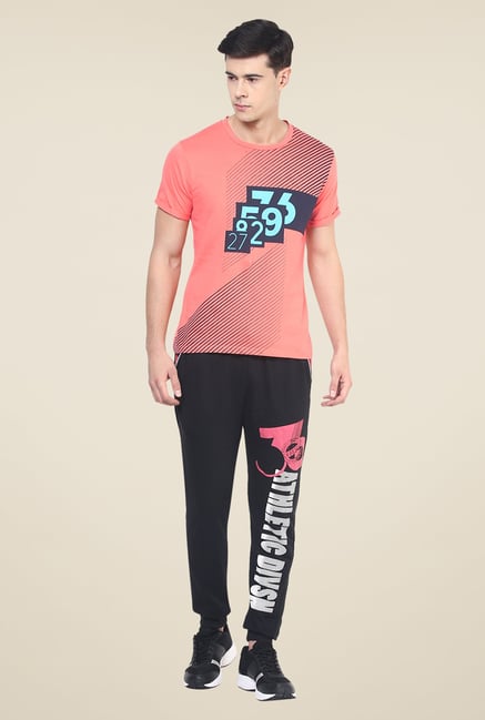Yepme Orange Lee High Performance Graphic Print T Shirt Yepme Orange Lee High Performance Graphic Print T Shirt