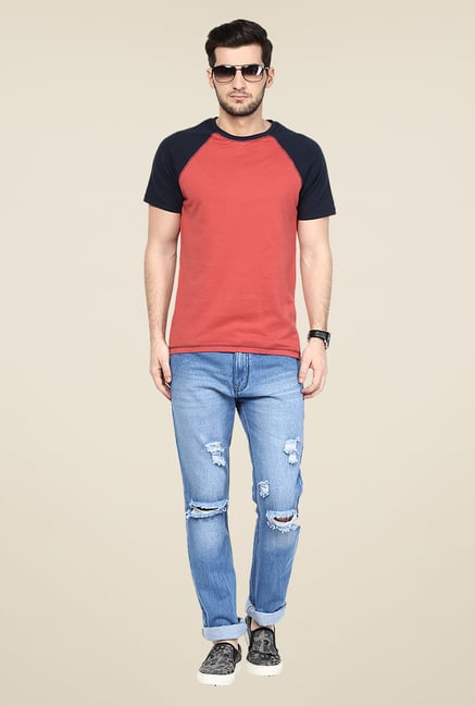Yepme Stannis Raglan Red Solid T Shirt Yepme Stannis Raglan Red Solid T Shirt