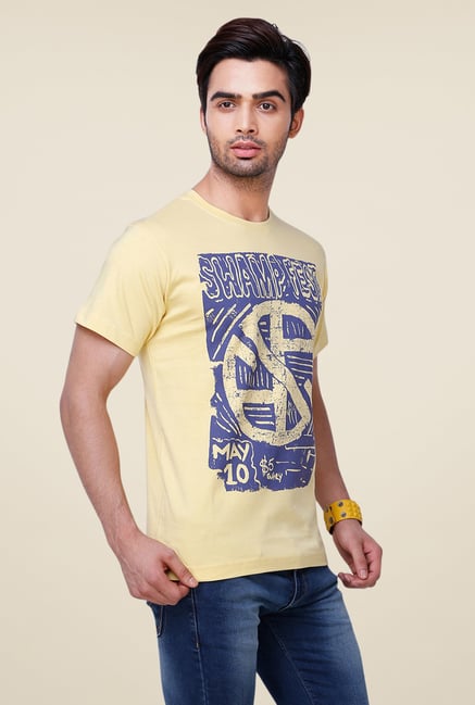 Yepme Swamp Fest Yellow Printed T Shirt Yepme Swamp Fest Yellow Printed T Shirt