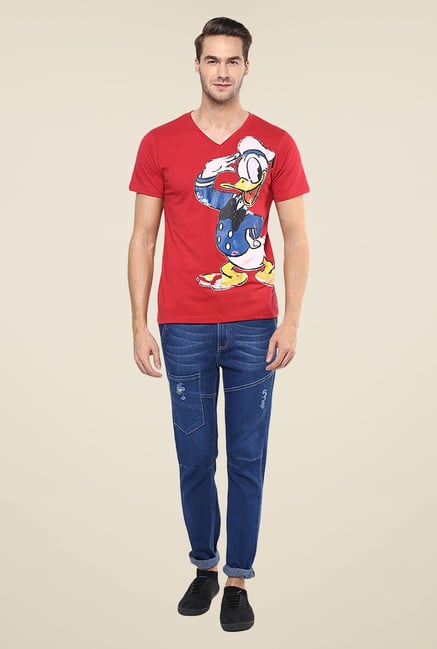 Yepme Disney Donald Salute Red Graphic Print T Shirt Yepme Disney Donald Salute Red Graphic Print T Shirt