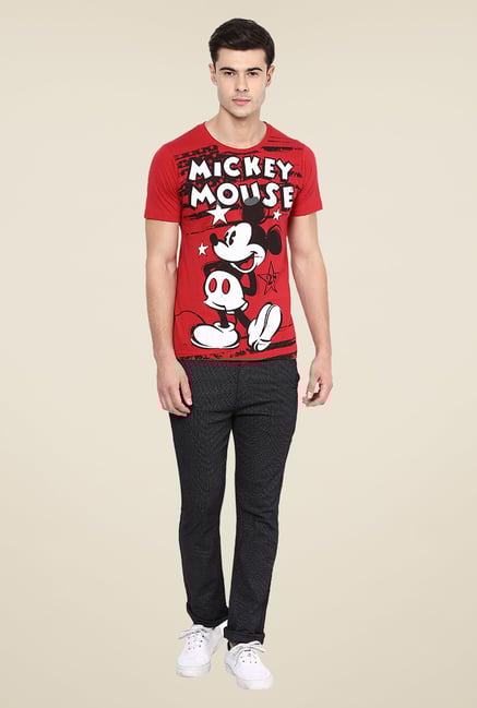 Yepme Disney Mickey Mouse Red Printed T Shirt Yepme Disney Mickey Mouse Red Printed T Shirt