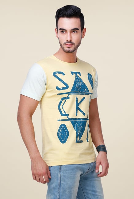 Yepme Stockholm Yellow Printed T Shirt Yepme Stockholm Yellow Printed T Shirt
