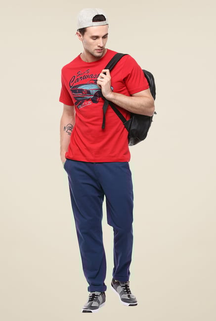 Yepme Sam's Carwash Red Printed T Shirt Yepme Sam's Carwash Red Printed T Shirt