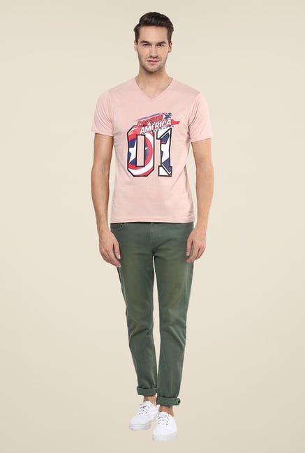 Yepme Marvel Captain America 01 Pink Print T Shirt Yepme Marvel Captain America 01 Pink Print T Shirt