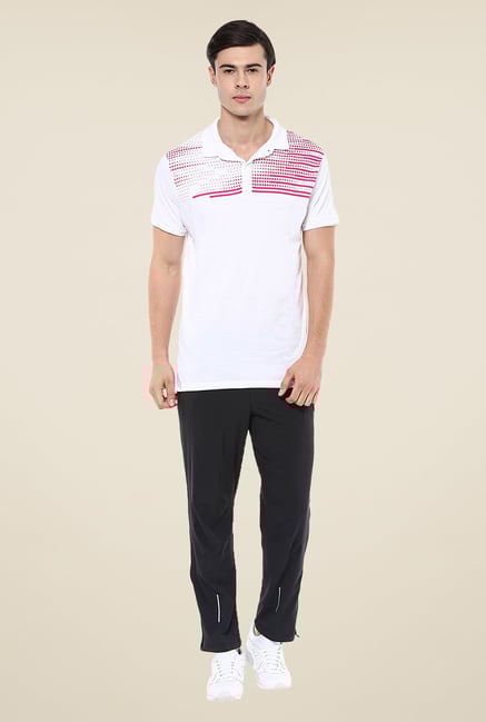 Yepme White Bruno Grid Lock High Performance Polo T Shirt Yepme White Bruno Grid Lock High Performance Polo T Shirt
