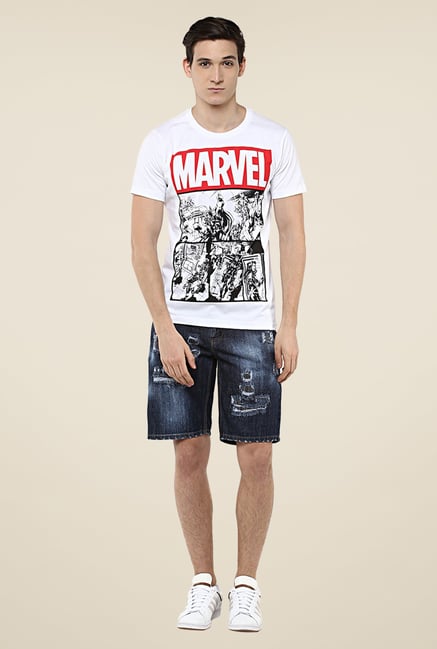 Yepme Marvel Logo White Print T Shirt Yepme Marvel Logo White Print T Shirt