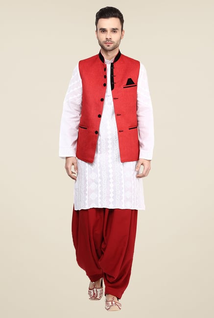 Yepme Red Alex Solid Nehru Jacket Yepme Red Alex Solid Nehru Jacket
