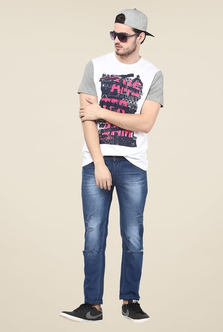 Yepme White Graphic Print T Shirt Yepme White Graphic Print T Shirt