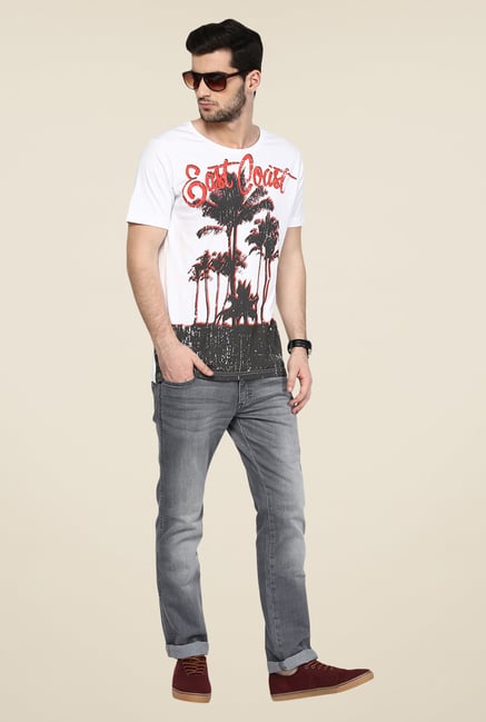 Yepme White Graphic Print T Shirt Yepme White Graphic Print T Shirt