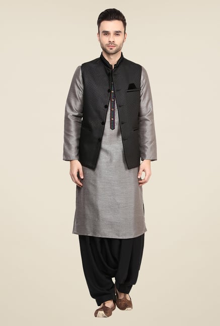 Yepme Black Alec Self Print Nehru Jacket Yepme Black Alec Self Print Nehru Jacket
