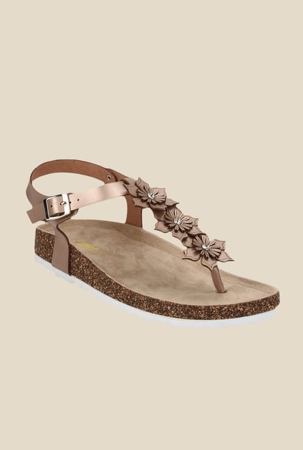 Yepme Shiny Brown Ankle Strap Sandals Yepme Shiny Brown Ankle Strap Sandals