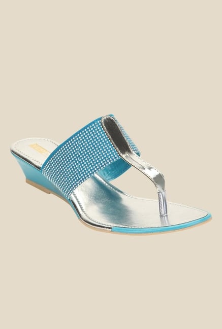 Yepme Blue & Silver T-Strap Wedges Yepme Blue & Silver T-Strap Wedges