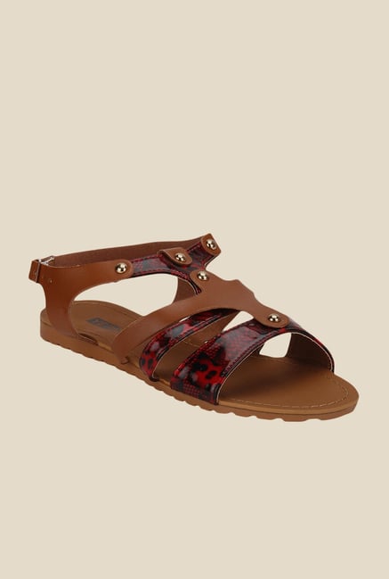 Yepme Brown & Red Back Strap Sandals Yepme Brown & Red Back Strap Sandals