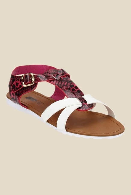 Yepme Red & White Ankle Strap Sandals Yepme Red & White Ankle Strap Sandals