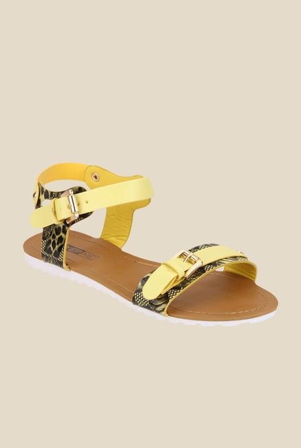 Yepme Yellow & Black Ankle Strap Sandals Yepme Yellow & Black Ankle Strap Sandals