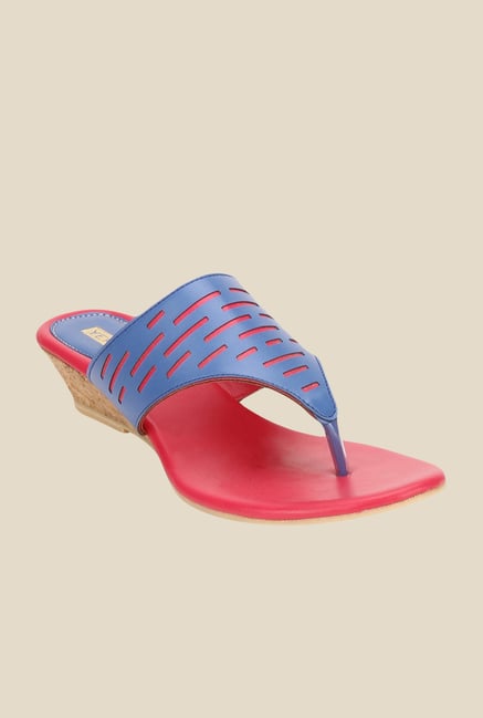 Yepme Navy & Red Wedge Heeled Thong Sandals Yepme Navy & Red Wedge Heeled Thong Sandals
