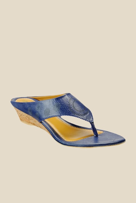 Yepme Navy Wedge Heeled Thong Sandals Yepme Navy Wedge Heeled Thong Sandals