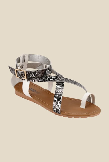 Yepme Silver & Black Ankle Strap Sandals Yepme Silver & Black Ankle Strap Sandals