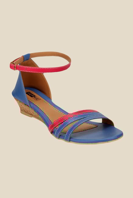 Yepme Navy & Red Ankle Strap Wedges Yepme Navy & Red Ankle Strap Wedges